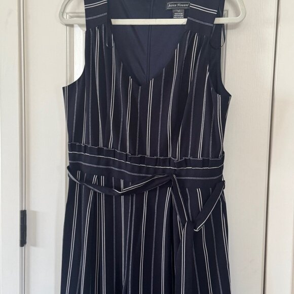 Jessica Howard Womens Navy Blue White Stripe Pantsuit Size 10 - Picture 7 of 15